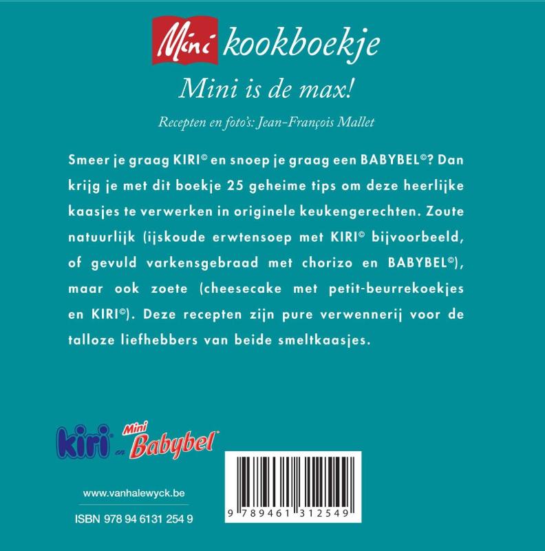 Achterkant van Kiri en mini babybel