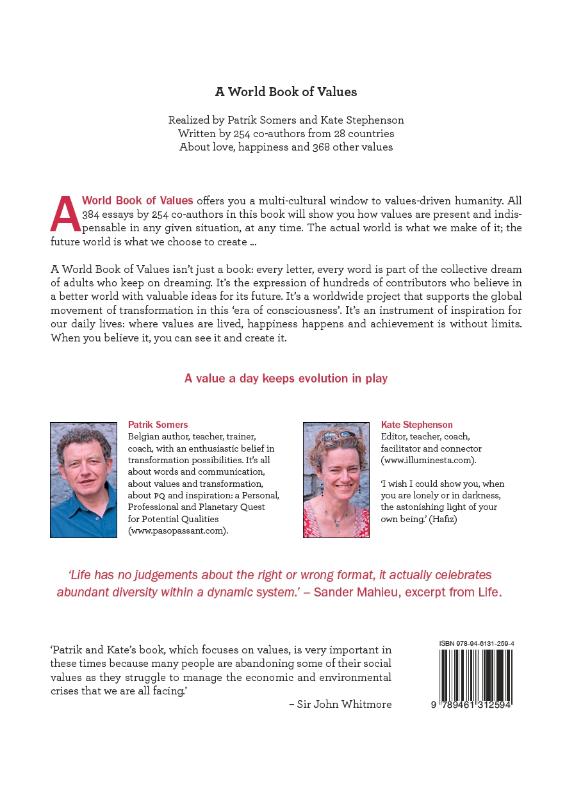 Achterkant van A world book of values