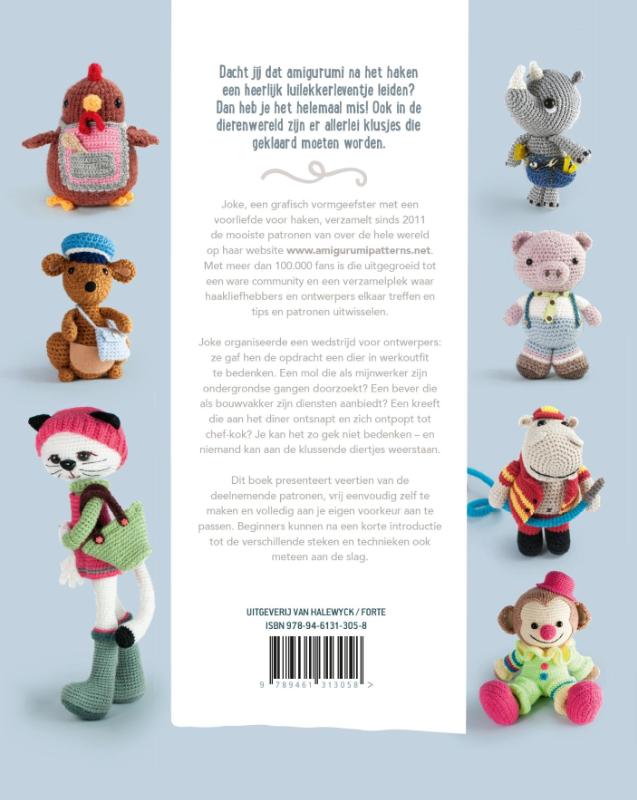 Achterkant van Amigurumi aan het werk