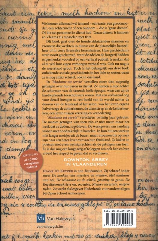 Achterkant van Madame est servie
