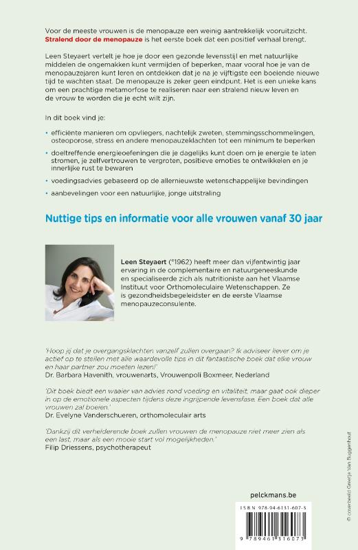 Achterkant van Stralend door de menopauze
