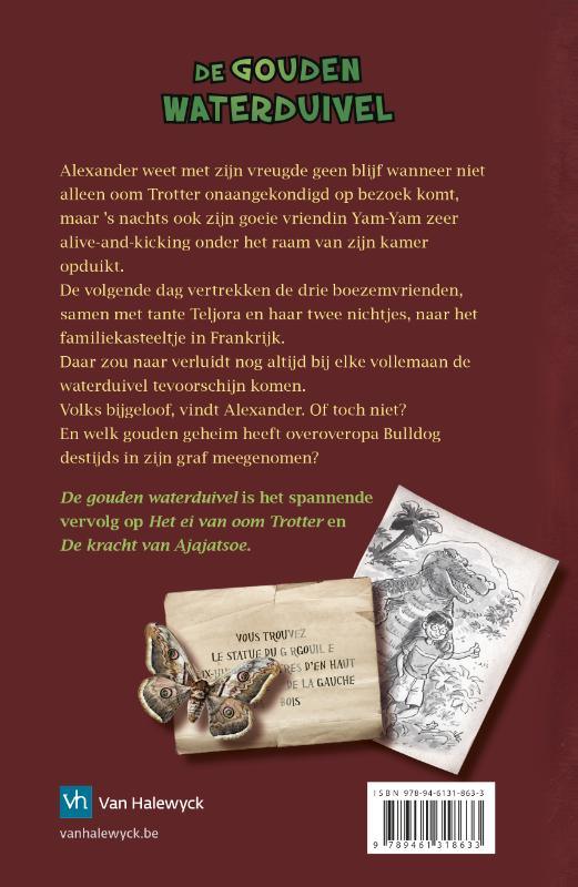 Achterkant van De gouden waterduivel