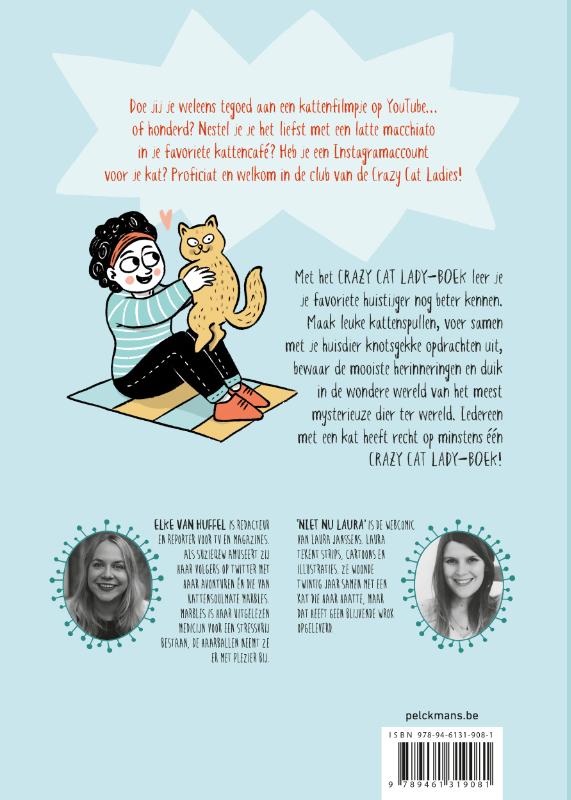 Achterkant van Crazy Cat Lady-boek