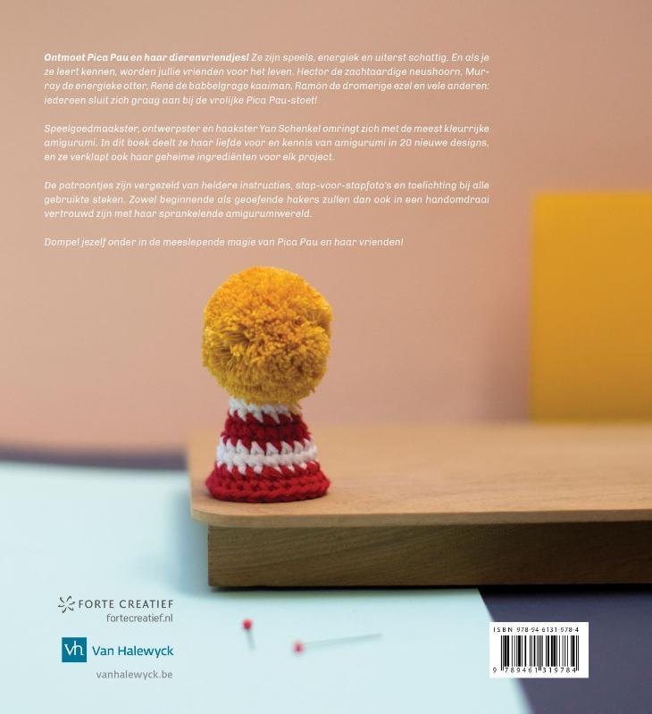 Achterkant van Maak 20 kleurrijke amigurumidiertjes
