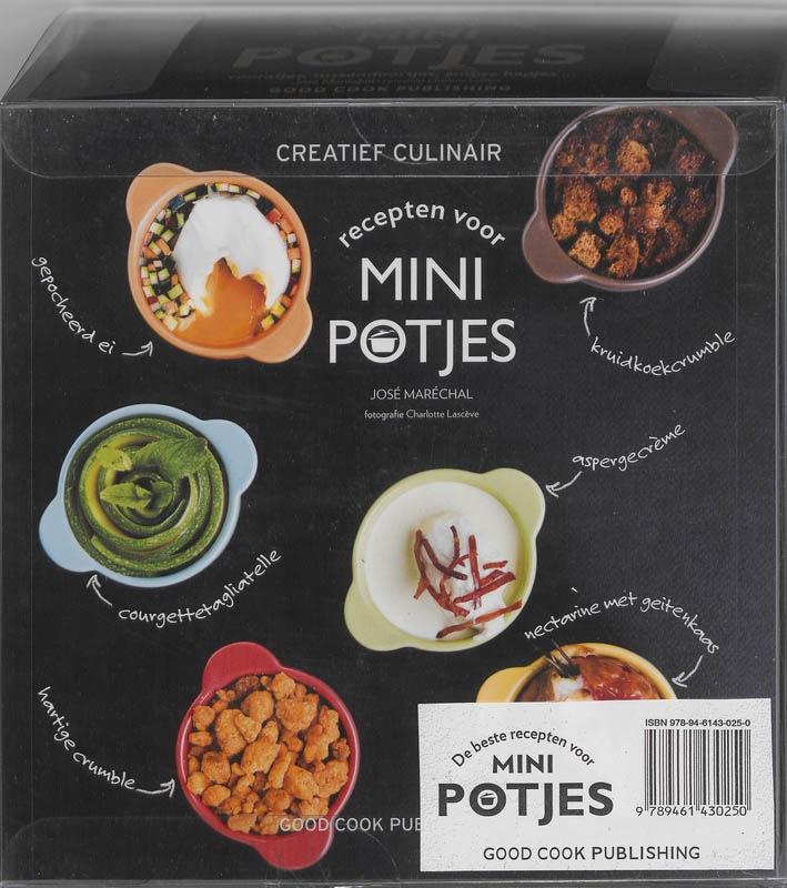 Achterkant van recepten voor mini potjes