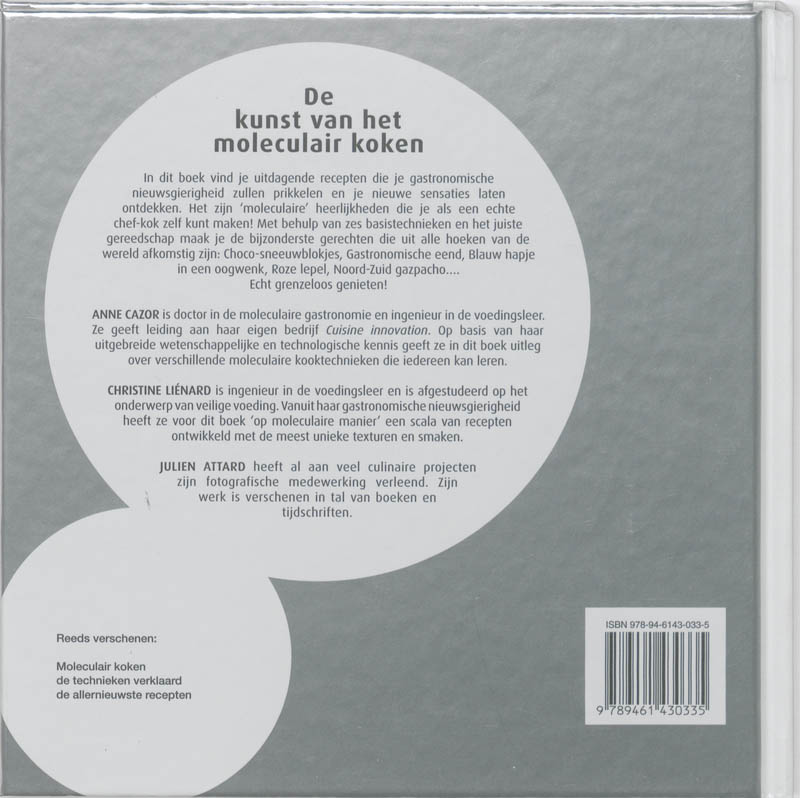Achterkant van De kunst van het moleculair koken