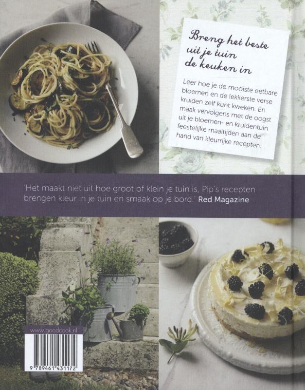 Achterkant van Koken met kruiden & bloemen