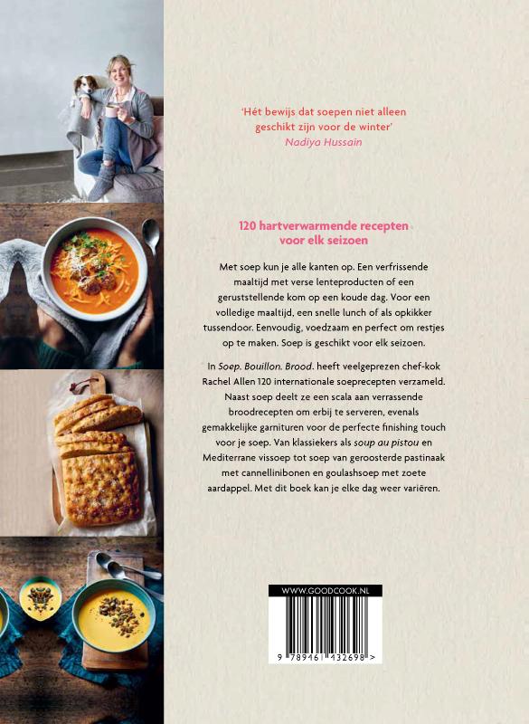 Achterkant van Soep. Bouillon. Brood
