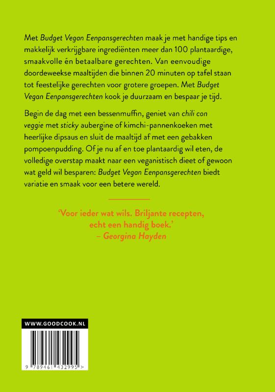 Achterkant van Budget Vegan eenpansgerechten
