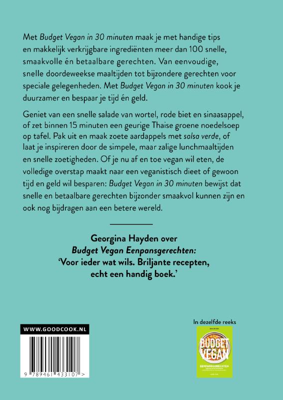 Achterkant van Budget Vegan in 30 minuten