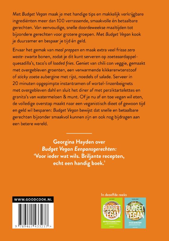 Achterkant van Budget Vegan