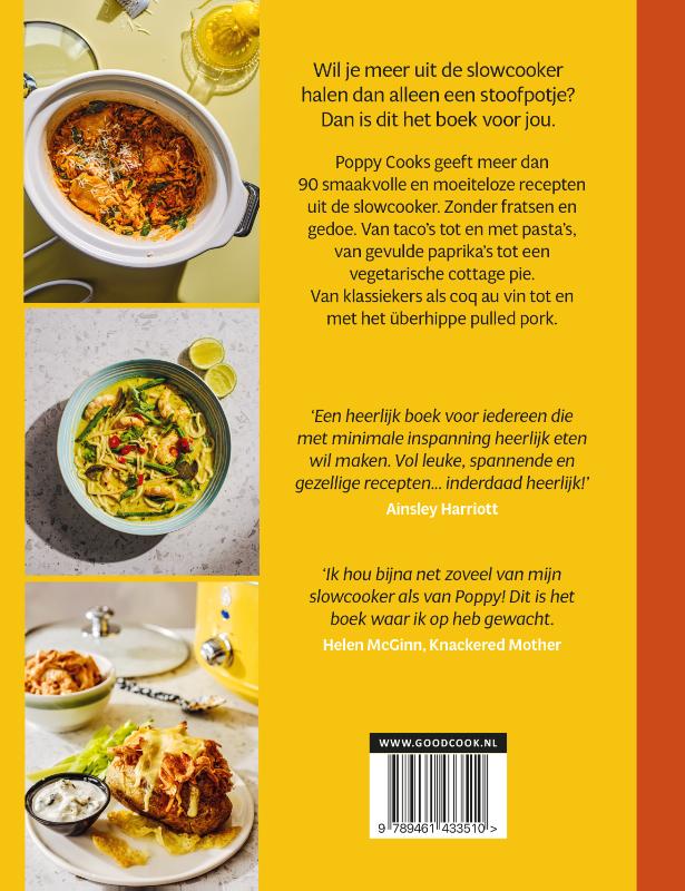 Achterkant van Het slowcooker kookboek
