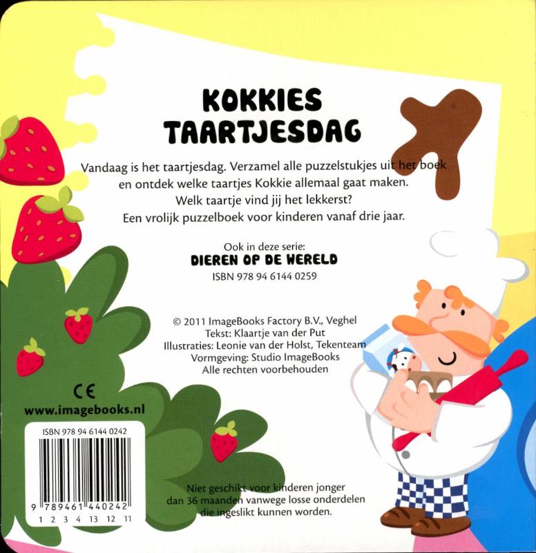 Achterkant van Kokkies taartjesdag