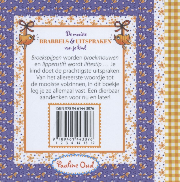 Achterkant van De mooiste brabbels en uitspraken van je kind