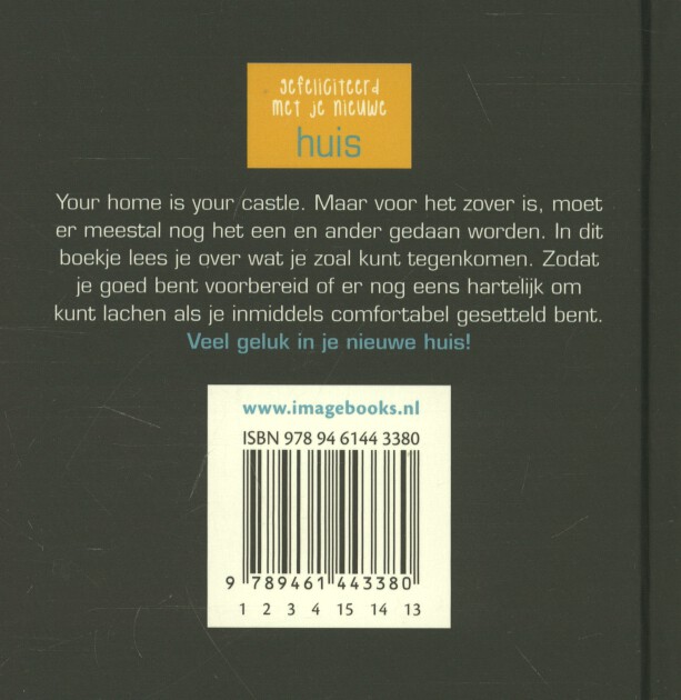 Achterkant van Gefeliciteerd met je nieuwe huis