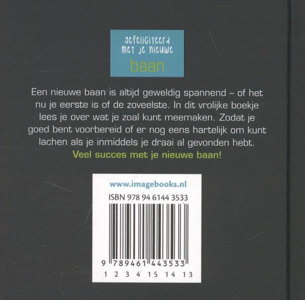 Achterkant van Gefeliciteerd met je nieuwe baan