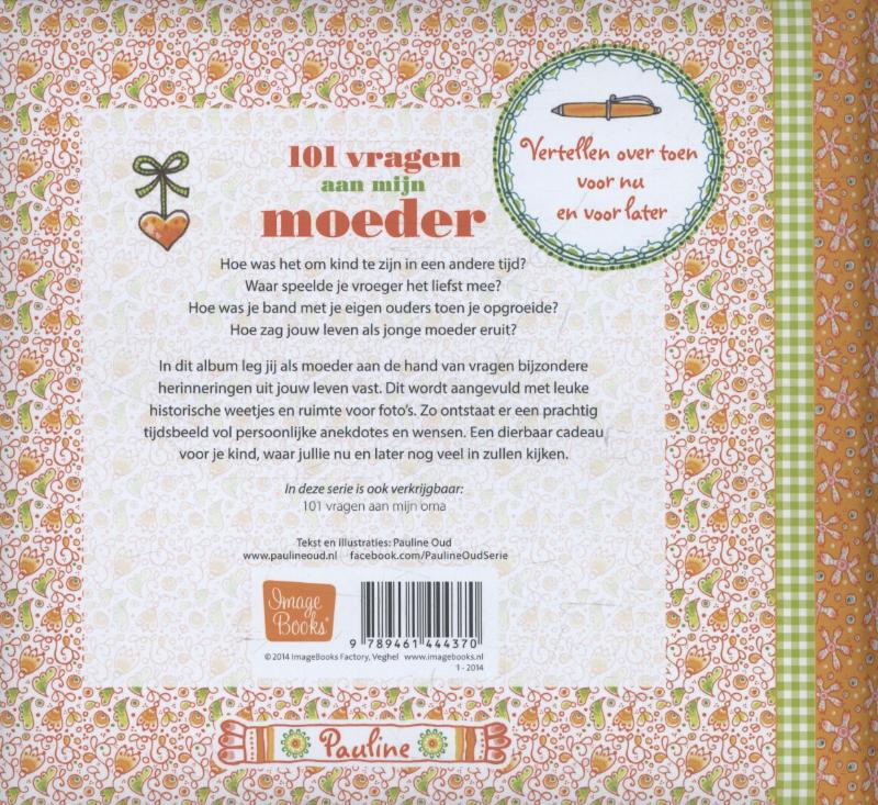 Achterkant van 101 Vragen aan mijn moeder
