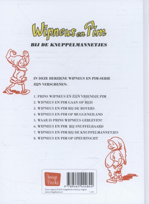 Achterkant van Wipneus en Pim bij de knuppelmannetjes