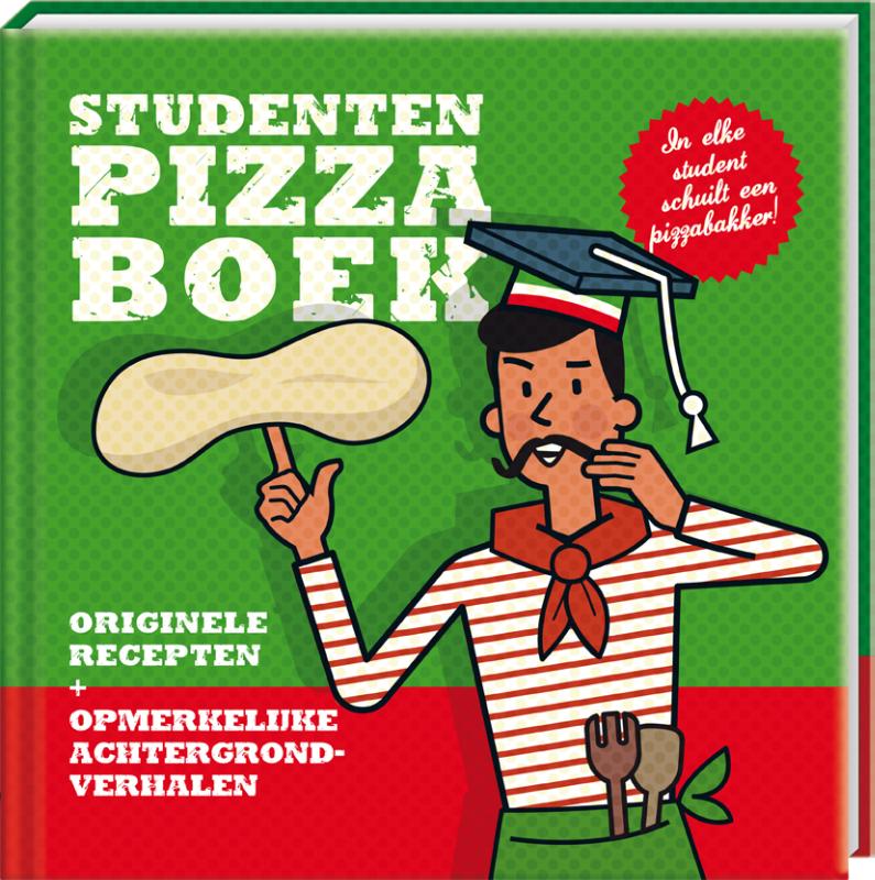 Achterkant van Studenten pizza pakket (met pizzames)