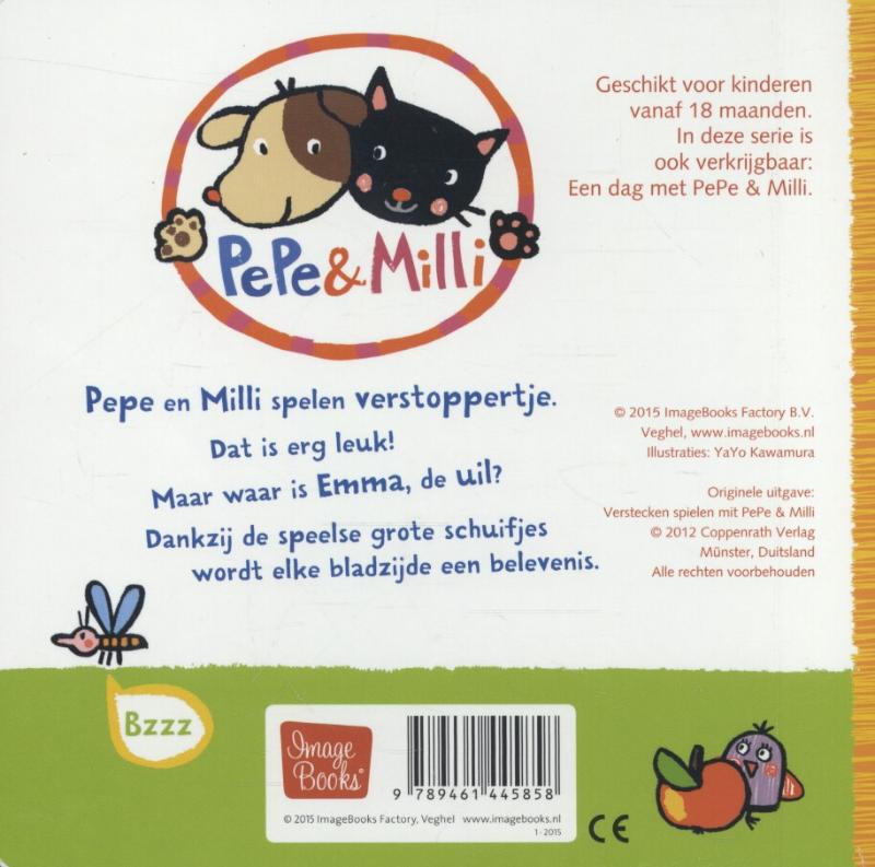 Achterkant van Verstoppertje spelen met Pepe & Milli