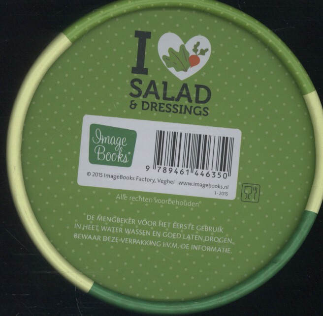 Achterkant van I love salads & dressings