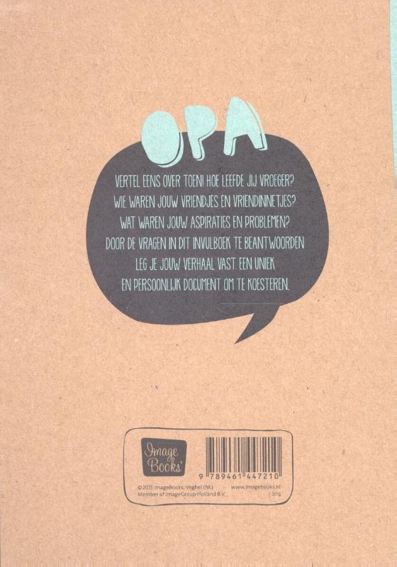 Achterkant van Opa schrijft