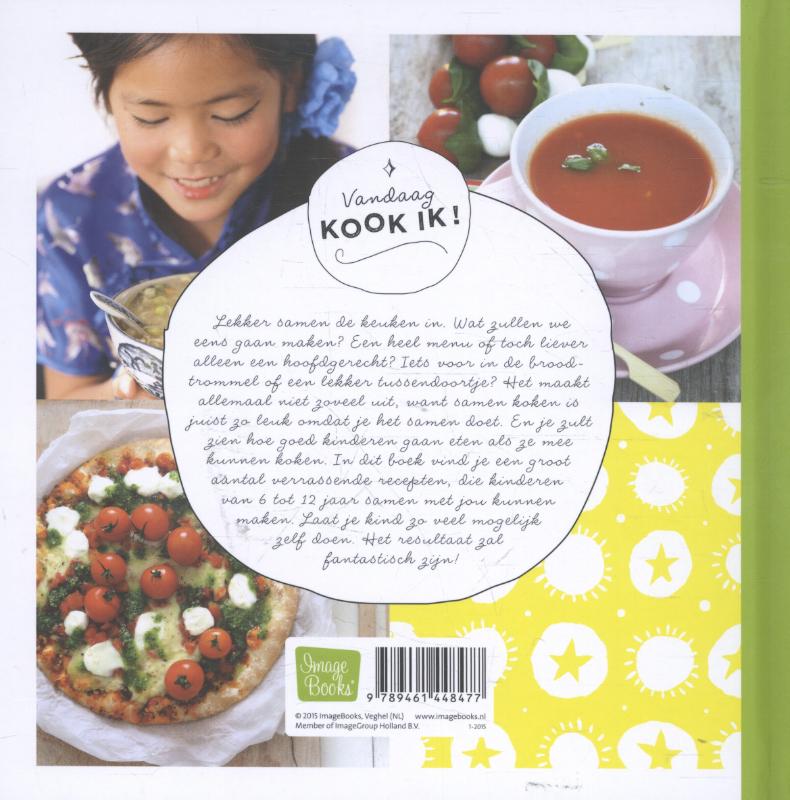 Achterkant van Vandaag kook ik - kinderkookboek