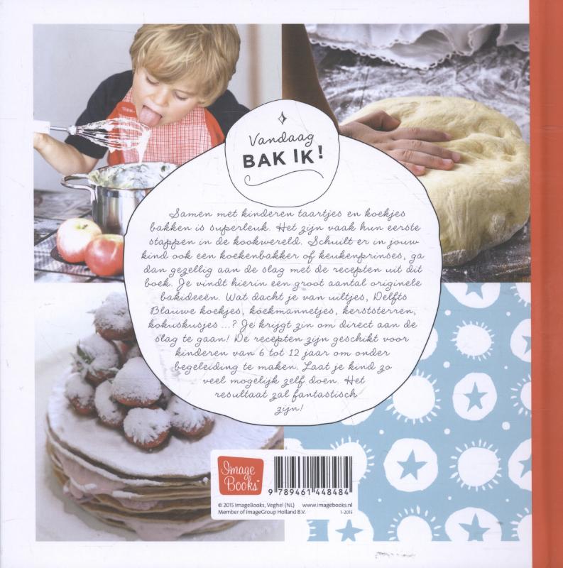 Achterkant van Vandaag bak ik - kinderkookboek