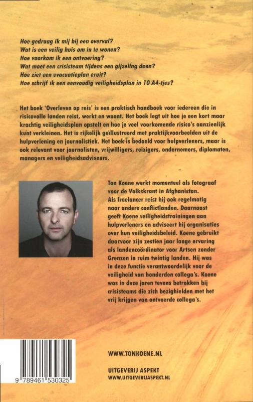 Achterkant van Overleven op reis