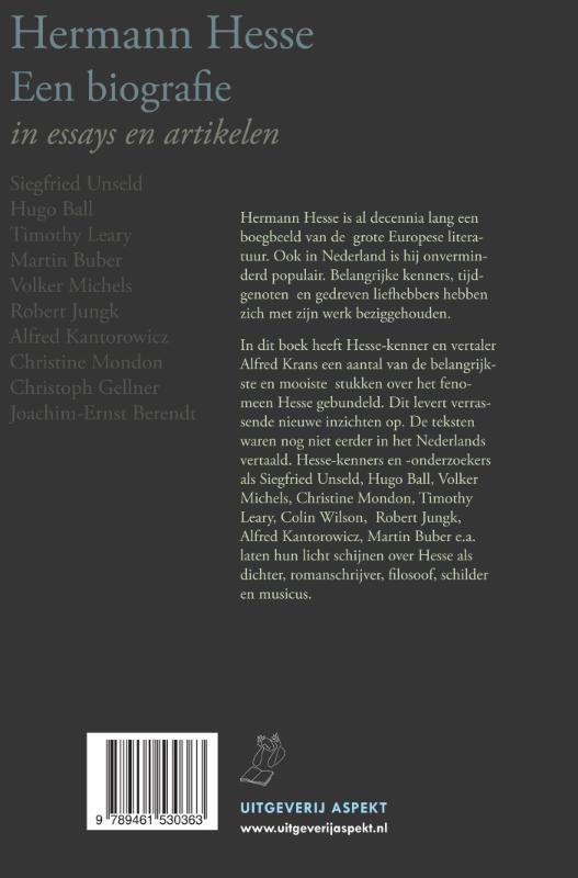 Achterkant van Hermann Hesse Een biografie