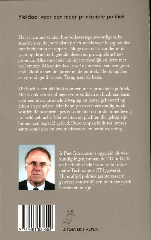 Achterkant van Principes, rechten en plichten