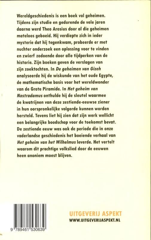 Achterkant van Het geheim van het Wilhelmus