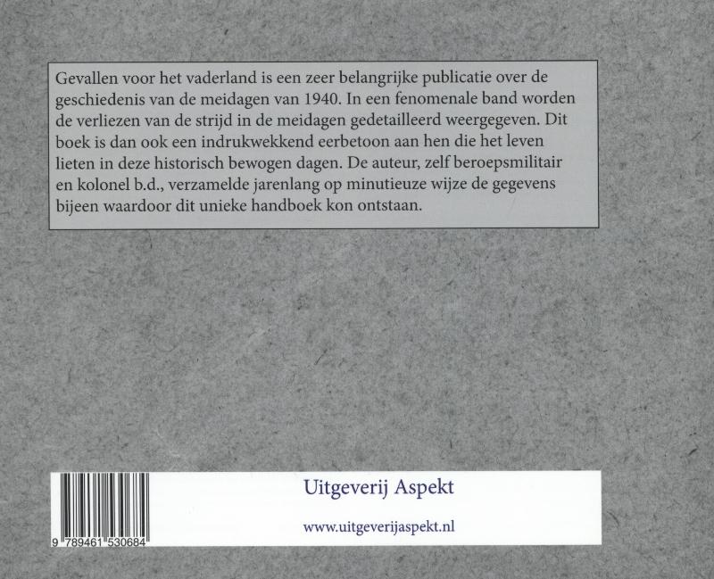 Achterkant van Gevallen voor Nederland