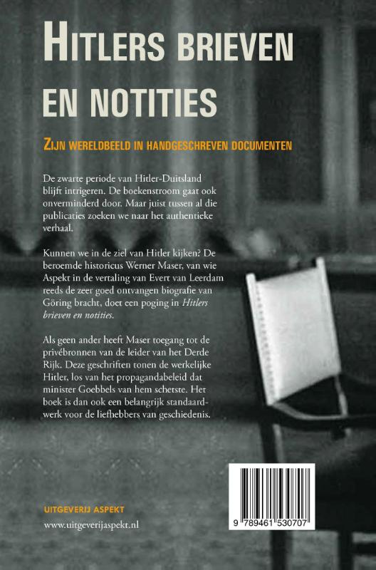Achterkant van Hitlers Brieven en notities
