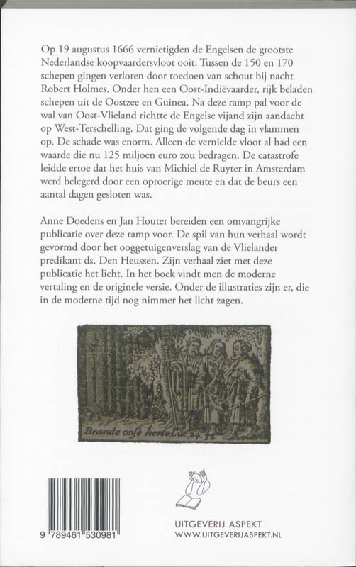 Achterkant van Gedachtenisse van d'Engelsche Furie op de Vlietstroom, en der Schellingh