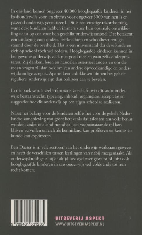 Achterkant van Hoogbegaafde kinderen