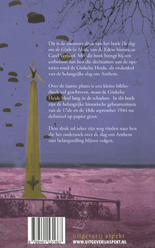 Achterkant van De slag om de Ginkelse heide bij Ede