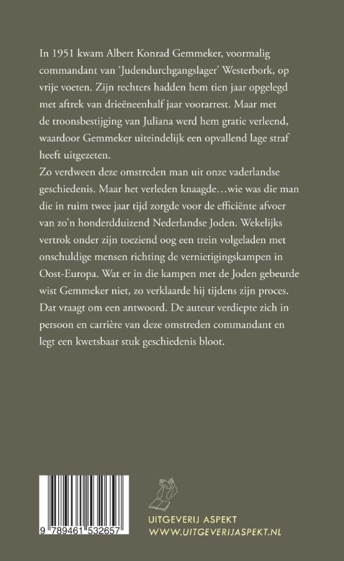 Achterkant van Albert Konrad Gemmeker Commandant van Westerbork
