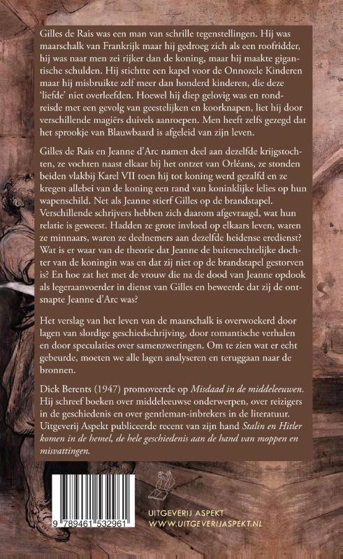 Achterkant van Slachtbank de kindermoorden van maarschalk Gilles de Rais