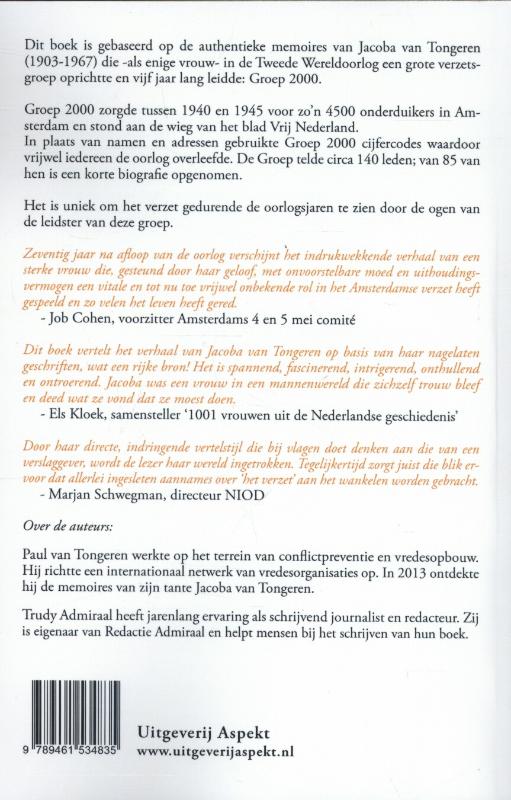 Achterkant van Jacoba van Tongeren