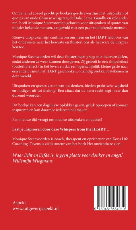 Achterkant van Whispers from the heart