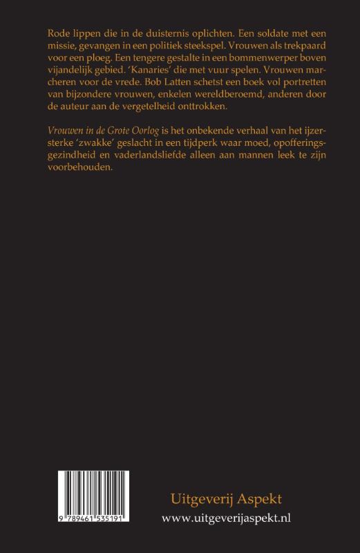 Achterkant van Vrouwen in de Grote Oorlog