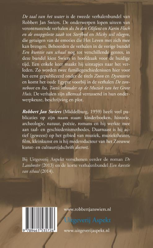 Achterkant van De taal van het water