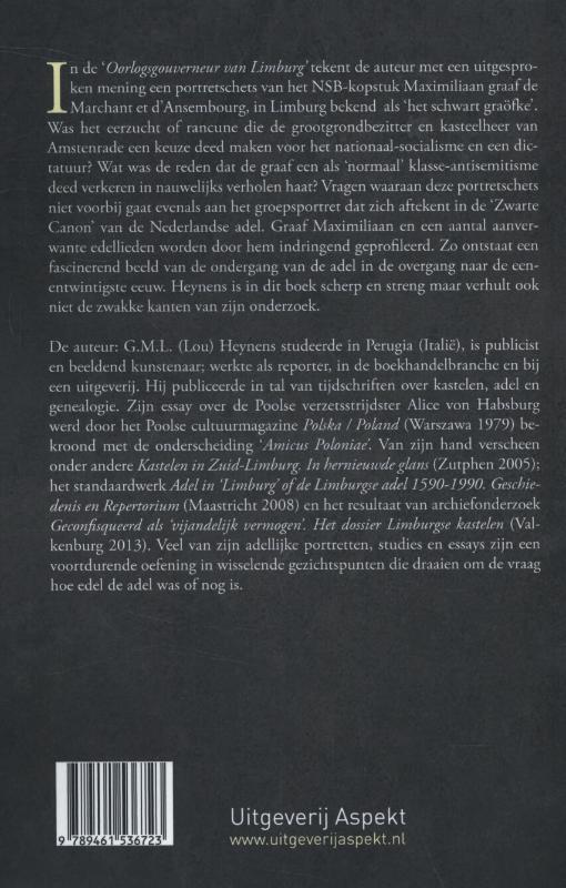 Achterkant van De oorlogsgouverneur van Limburg