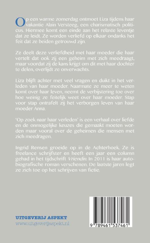 Achterkant van Op zoek naar haar verleden