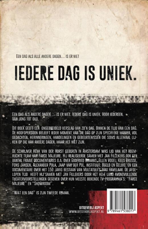 Achterkant van Wat een dag!