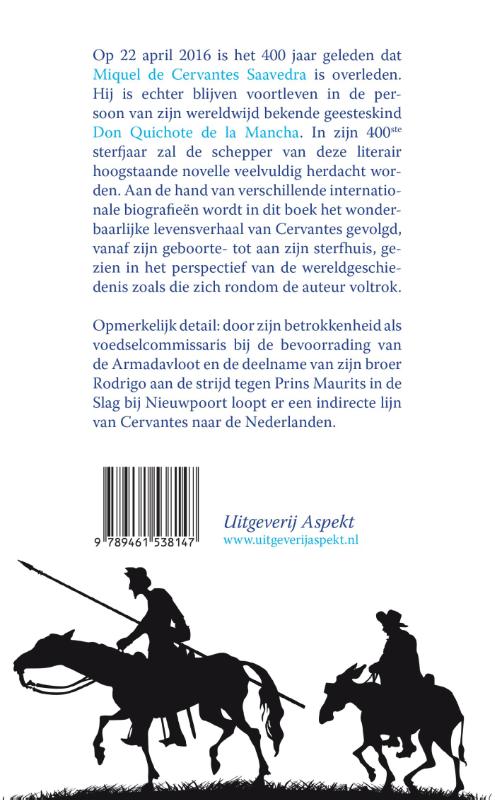Achterkant van De schepper van Don Quichote