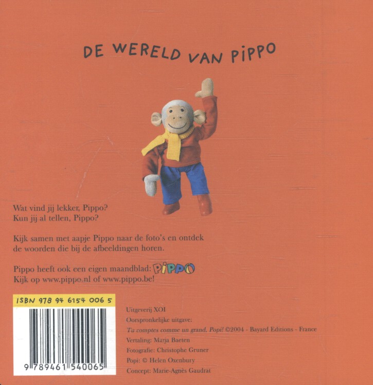 Achterkant van Kun jij al tellen, Pippo?