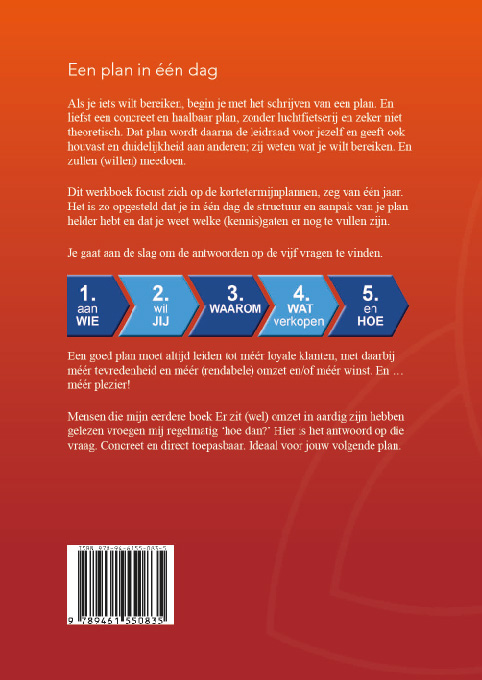 Achterkant van Een plan in één dag