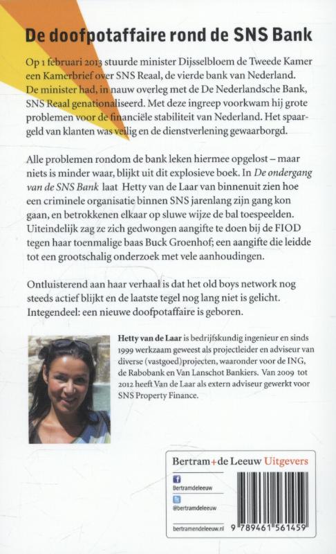 Achterkant van De ondergang van de SNS Bank